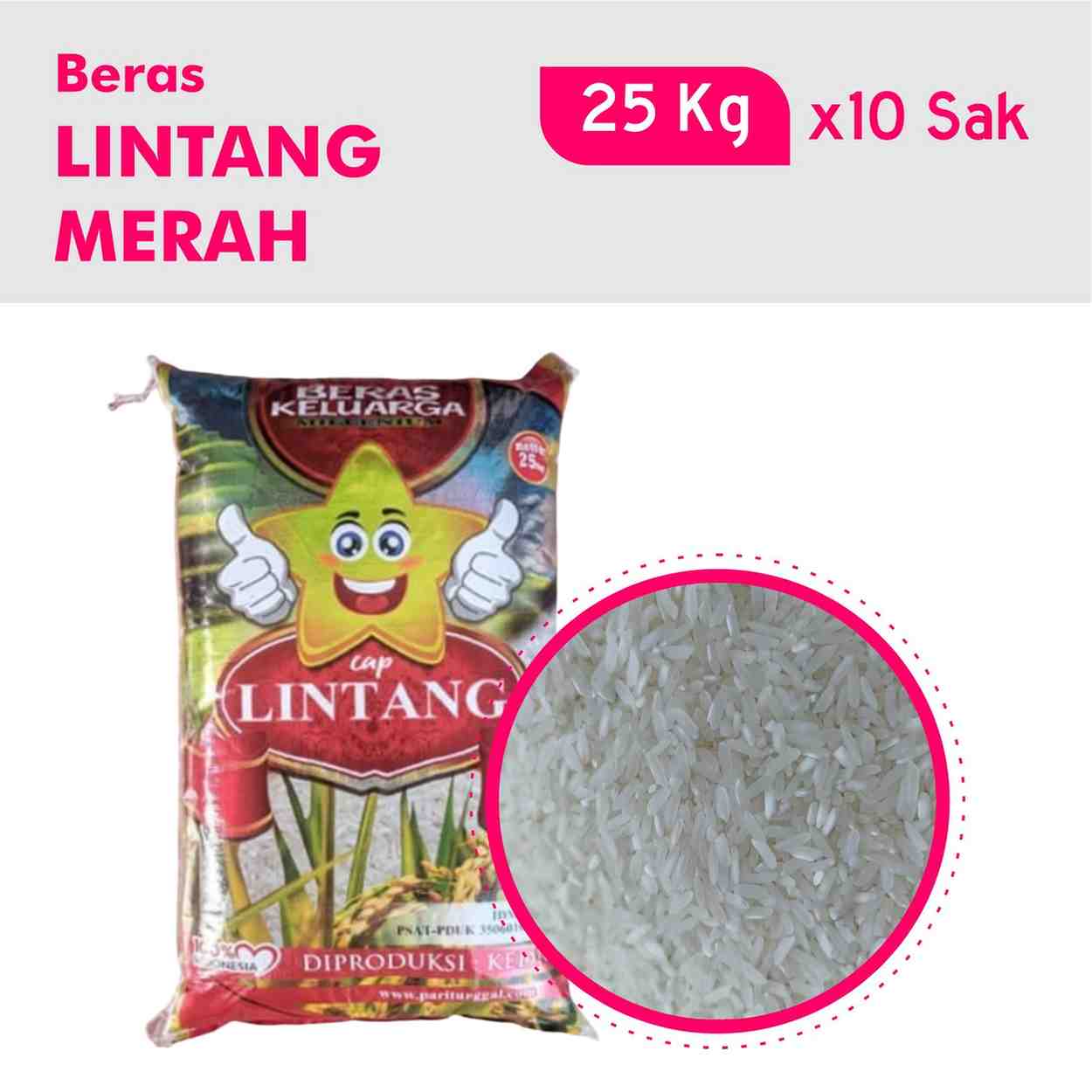 Jual Beras Lintang 25 Kg x 10 Sak Murah