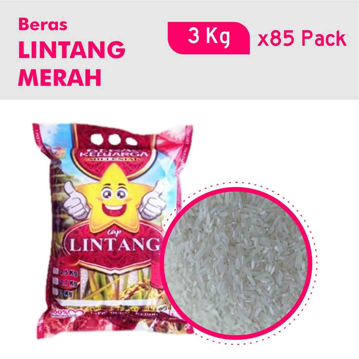 Jual Beras Lintang 3 Kg x 85 Pack Murah